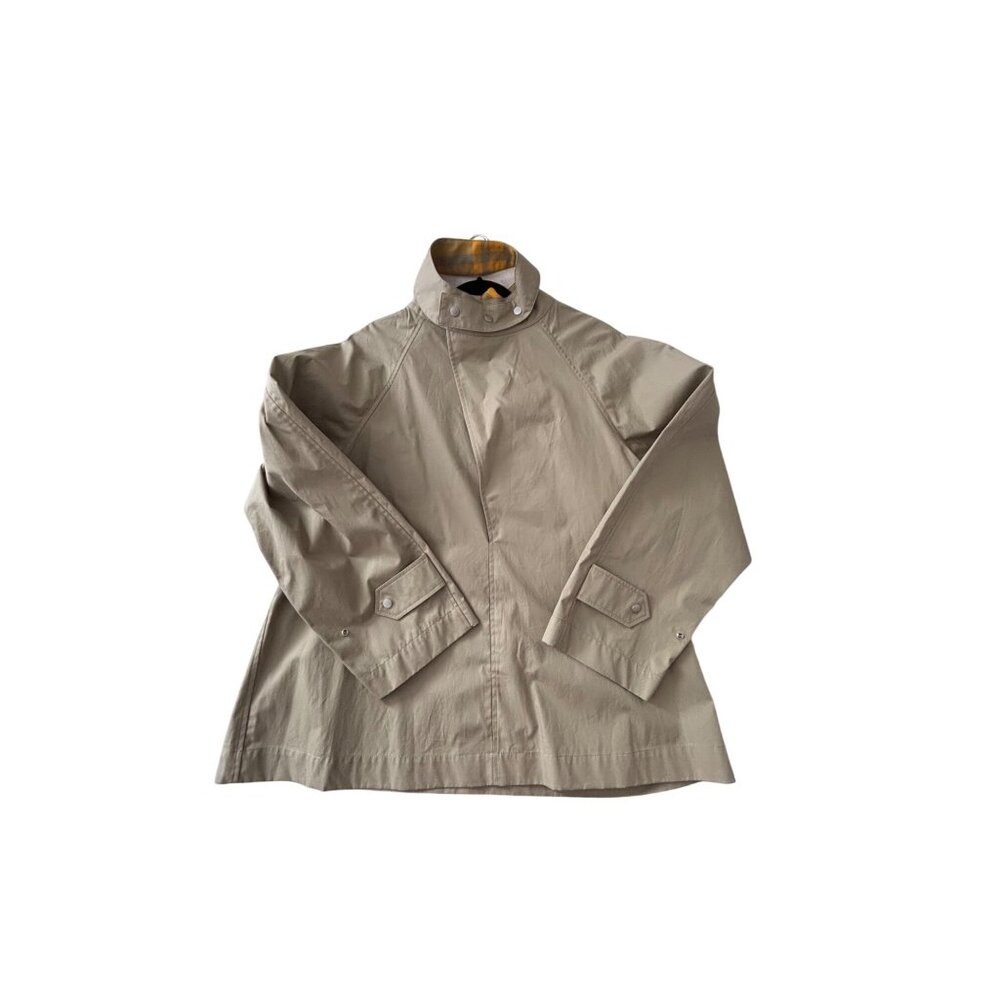 Burberry Womens Beige A-Line Jacket UK 8 US 6 IT 40 Made In Italy Cotton Blend N